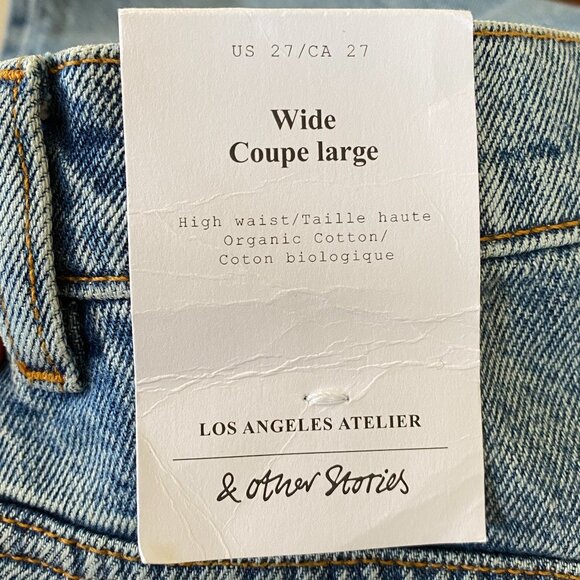 & Other Stories High Waist Wide Leg Jeans in Blue Size 27 (NWT) - Picture 5 of 9